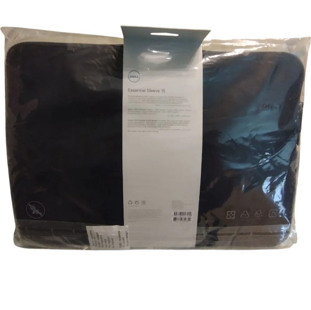 NIB Dell Black and Gray Tablet Sleeve Neoprene Zipper Case Up To 15 Inch Laptops